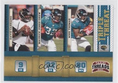 2011 Panini Threads - Triple Threat #9 - David Garrard, Maurice Jones-Drew, Mike Thomas