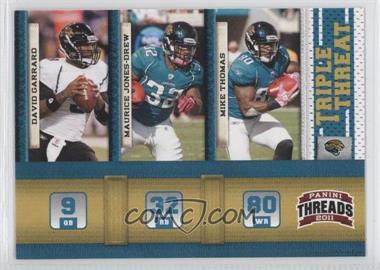 2011 Panini Threads - Triple Threat #9 - David Garrard, Maurice Jones-Drew, Mike Thomas