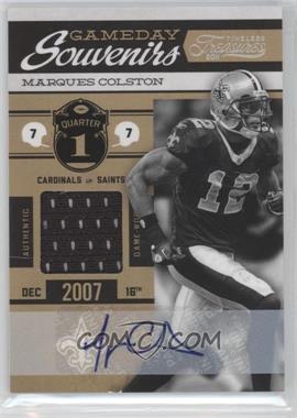 2011 Panini Timeless Treasures - Gameday Souvenirs - 1st Quarter Signatures #4 - Marques Colston /5 [Noted]