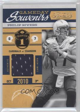 2011 Panini Timeless Treasures - Gameday Souvenirs - 1st Quarter #23 - Philip Rivers /190