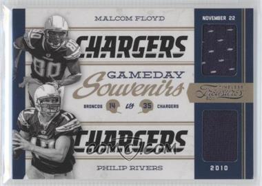 2011 Panini Timeless Treasures - Gameday Souvenirs Combos #3 - Philip Rivers, Malcom Floyd /50