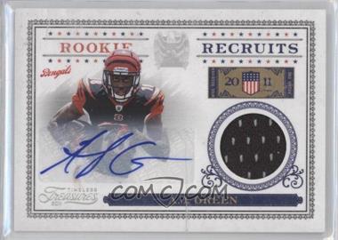 2011 Panini Timeless Treasures - Rookie Recruits Materials - Signatures #2 - A.J. Green /100