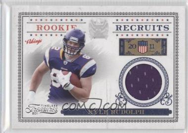 2011 Panini Timeless Treasures - Rookie Recruits Materials #14 - Kyle Rudolph /250