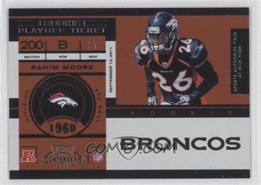 2011 Playoff Contenders - [Base] - Playoff Ticket #167 - Rahim Moore /99