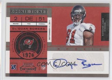 2011 Playoff Contenders - [Base] #123 - Rookie Ticket - Da'Quan Bowers