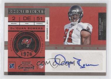 2011 Playoff Contenders - [Base] #123 - Rookie Ticket - Da'Quan Bowers