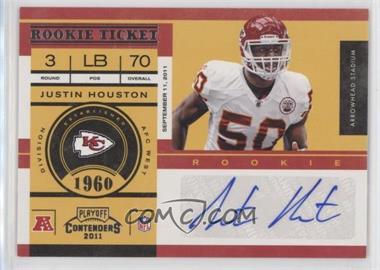 2011 Playoff Contenders - [Base] #147 - Rookie Ticket - Justin Houston