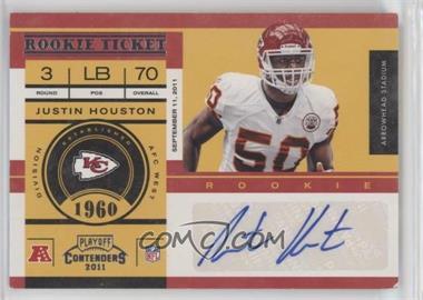 2011 Playoff Contenders - [Base] #147 - Rookie Ticket - Justin Houston [EX to NM]
