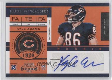 2011 Playoff Contenders - [Base] #150 - Rookie Ticket - Kyle Adams