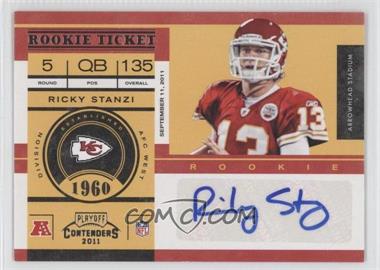 2011 Playoff Contenders - [Base] #169 - Rookie Ticket - Ricky Stanzi