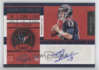 2011 Playoff Contenders - [Base] #181 - Rookie Ticket - T.J. Yates