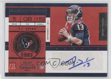 2011 Playoff Contenders - [Base] #181 - Rookie Ticket - T.J. Yates