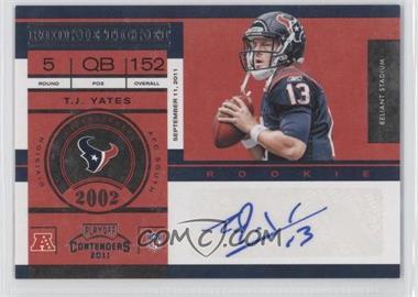 2011 Playoff Contenders - [Base] #181 - Rookie Ticket - T.J. Yates