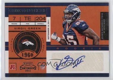 2011 Playoff Contenders - [Base] #186 - Rookie Ticket - Virgil Green