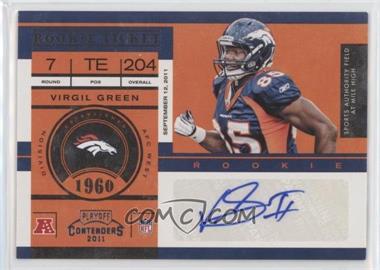 2011 Playoff Contenders - [Base] #186 - Rookie Ticket - Virgil Green