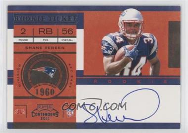 2011 Playoff Contenders - [Base] #217.2 - Rookie Ticket Variation - Shane Vereen (No "Riddell" on Helmet, No Wristband) /250