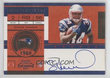 2011 Playoff Contenders - [Base] #217.2 - Rookie Ticket Variation - Shane Vereen (No "Riddell" on Helmet, No Wristband) /250