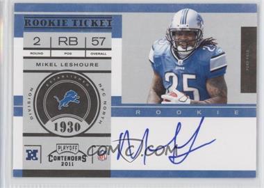 2011 Playoff Contenders - [Base] #229.2 - Rookie Ticket Variation - Mikel Leshoure (No NFL Shield on Glove) /250