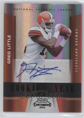 2011 Playoff Contenders - Rookie of the Year Contenders - Black Autographs #7 - Greg Little /10