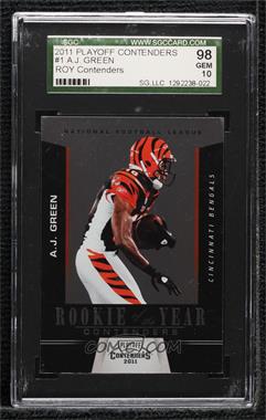 2011 Playoff Contenders - Rookie of the Year Contenders #1 - A.J. Green [SGC 98 GEM 10]