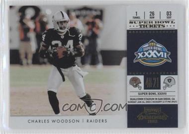 2011 Playoff Contenders - Super Bowl Tickets - Gold #13 - Charles Woodson /100