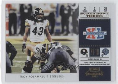 2011 Playoff Contenders - Super Bowl Tickets - Gold #9 - Troy Polamalu /100