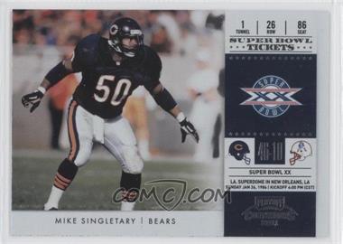 2011 Playoff Contenders - Super Bowl Tickets #18 - Mike Singletary