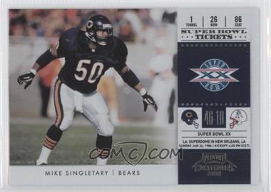 2011 Playoff Contenders - Super Bowl Tickets #18 - Mike Singletary