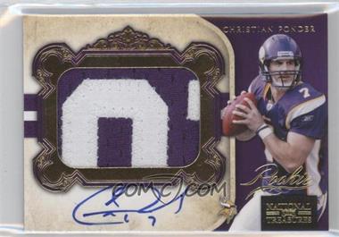 2011 Playoff National Treasures - [Base] - Century Gold Signatures #301 - Rookie Patch Autographs - Christian Ponder /49