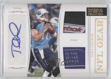 2011 Playoff National Treasures - NFL Gear - Combos Laundry Tag Signatures #15 - Jake Locker /25