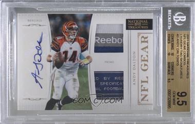 2011 Playoff National Treasures - NFL Gear - Combos Laundry Tag Signatures #3 - Andy Dalton /15 [BGS 9.5 GEM MINT]