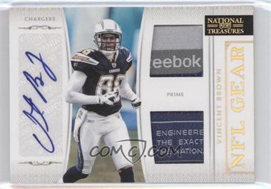2011 Playoff National Treasures - NFL Gear - Combos Laundry Tag Signatures #35 - Vincent Brown /9