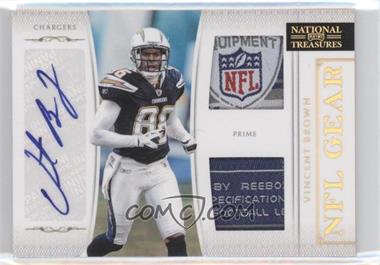 2011 Playoff National Treasures - NFL Gear - Combos Laundry Tag Signatures #35 - Vincent Brown /9