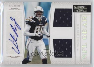 2011 Playoff National Treasures - NFL Gear - Combos Signatures #35 - Vincent Brown /49