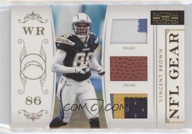 2011 Playoff National Treasures - NFL Gear - Trios Prime #35 - Vincent Brown /49