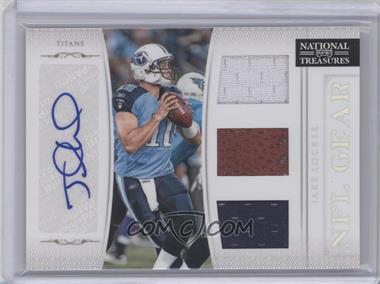 2011 Playoff National Treasures - NFL Gear - Trios Signatures #15 - Jake Locker /49