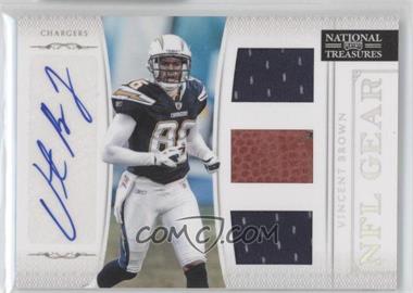 2011 Playoff National Treasures - NFL Gear - Trios Signatures #35 - Vincent Brown /49