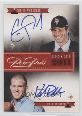 2011 Playoff National Treasures - Pen Pals #7 - Christian Ponder, Kyle Rudolph /25