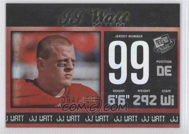 2011 Press Pass - [Base] - Gold Reflectors #52 - J.J. Watt /100