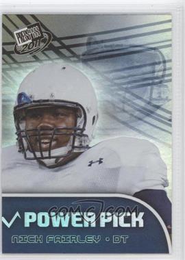 2011 Press Pass - [Base] #105 - Power Pick - Nick Fairley