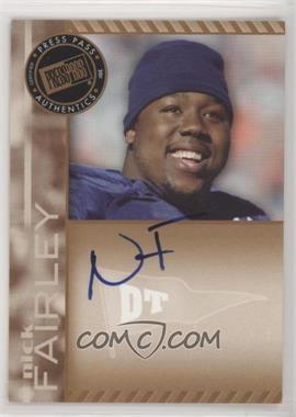2011 Press Pass - Signings - Bronze #PPS-NF - Nick Fairley [EX to NM]