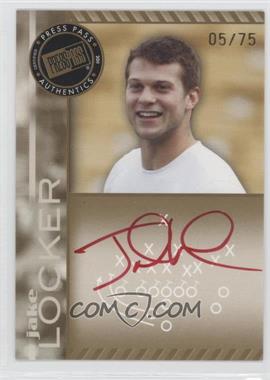 2011 Press Pass - Signings - Gold Red Ink #PPS-JL - Jake Locker /75