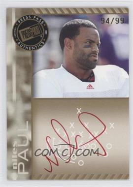 2011 Press Pass - Signings - Gold Red Ink #PPS-NP - Niles Paul /99