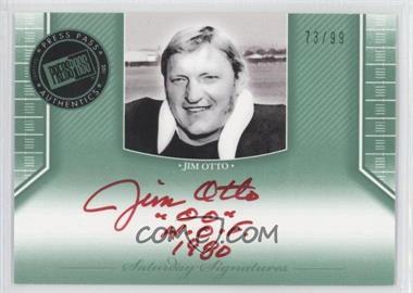 2011 Press Pass Legends - Saturday Signatures - Emerald Red Ink #SS-JO - Jim Otto /99