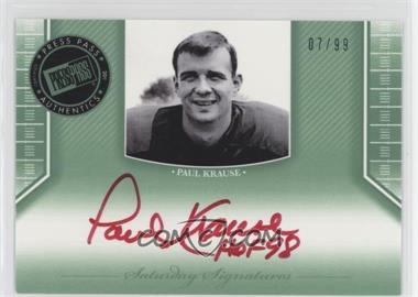 2011 Press Pass Legends - Saturday Signatures - Emerald Red Ink #SS-PK - Paul Krause /99
