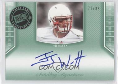 2011 Press Pass Legends - Saturday Signatures - Emerald #SS-JW - J.J. Watt /99