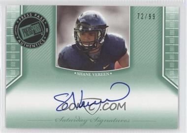 2011 Press Pass Legends - Saturday Signatures - Emerald #SS-SV - Shane Vereen /99