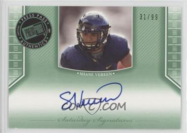 2011 Press Pass Legends - Saturday Signatures - Emerald #SS-SV - Shane Vereen /99