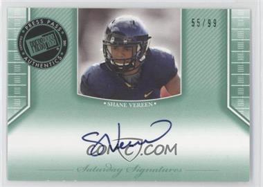 2011 Press Pass Legends - Saturday Signatures - Emerald #SS-SV - Shane Vereen /99