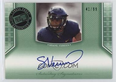 2011 Press Pass Legends - Saturday Signatures - Emerald #SS-SV - Shane Vereen /99